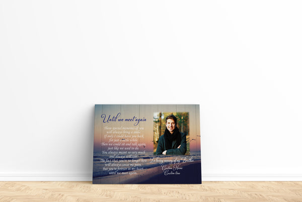 Loss of Brother Gift Memorial Personalized Picture Canvas| Sunset Sympathy Gift | Brother Remembrance| Memorial Gift| Bereavement Condolence Keepsake Grieving Gift| T806