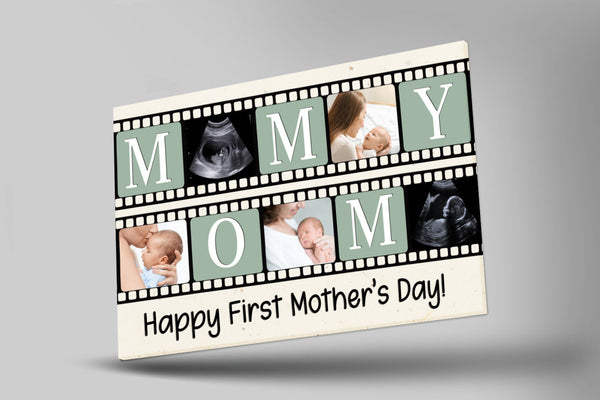 First Mother's Day Canvas, New Mom Custom Baby Photo Collage Gift, Newborn Baby Shower, 1st Time Mother| N2509