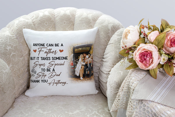 Bonus Dad Personalized Pillow (Insert Included) Father's Day Gift Custom Stepdad Pillow 1-side Print| NPL131