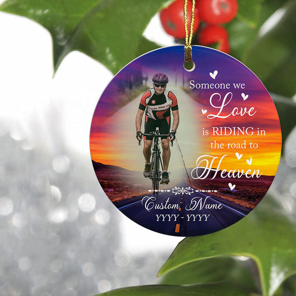 Riding in heaven rider - cycling memorial ornament, MTB BMX bicycle ornament, cyclist memorial gift| ONT14