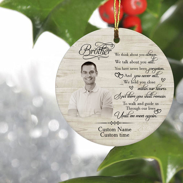 Brother Memorial Ornament - Until We Meet Again, Christmas in Heaven Brother Remembrance in Memory NOM270