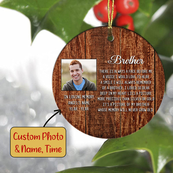 Brother Memorial Ornament - Angel Brother, Christmas in Heaven, Brother Remembrance Home Decor, Memorial Gift for Loss of Brother in Memory| NOM87