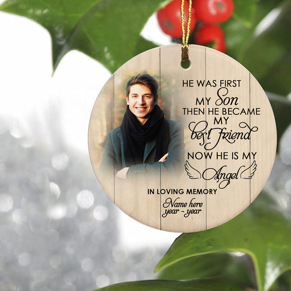 Son Memorial Ornament - My Angel Son, Christmas in Heaven, Son Remembrance Home Decor, Memorial Gift for Loss of Son in Memory, Loss of Child| NOM90