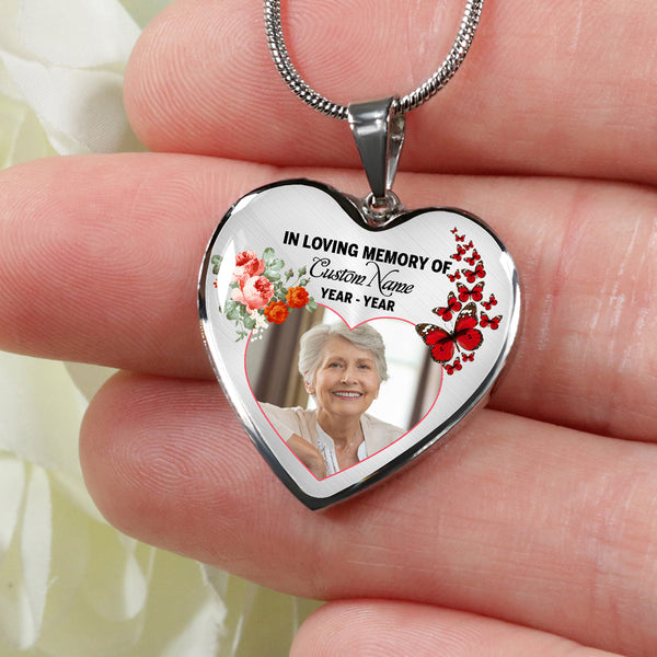 Customized memorial necklace| In loving memory jewelry| Keepsake gift for loss loved one NNT38