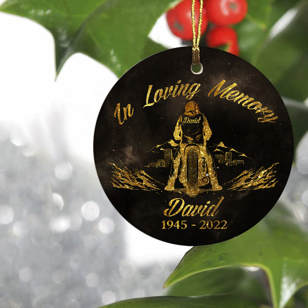 Personalized Motorcycle Memorial Ornament Sympathy Gift For Loss Of Bikers Remembrance Home Decor ODT02