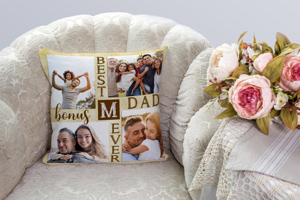 Best Bonus Dad Ever Personalized Pillow (Insert Included) Father's Day Gift Stepdad All-over Print| NPL100
