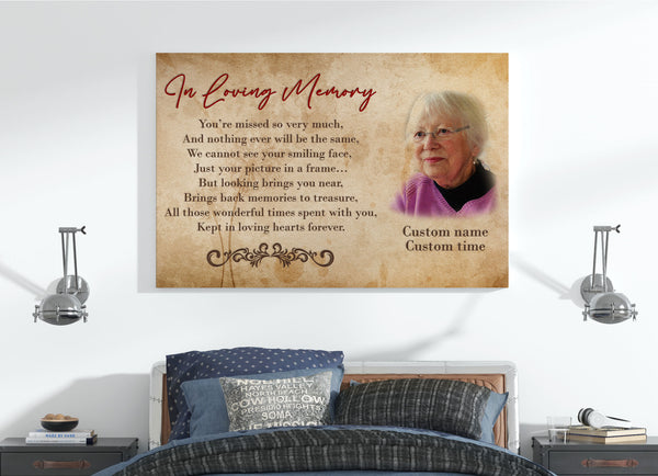 Personalized Memorial Canvas| In Loving Memory of Loss of Loved One| Sympathy Canvas| Memorial Gift for Someone in Heaven JC257 Myfihu