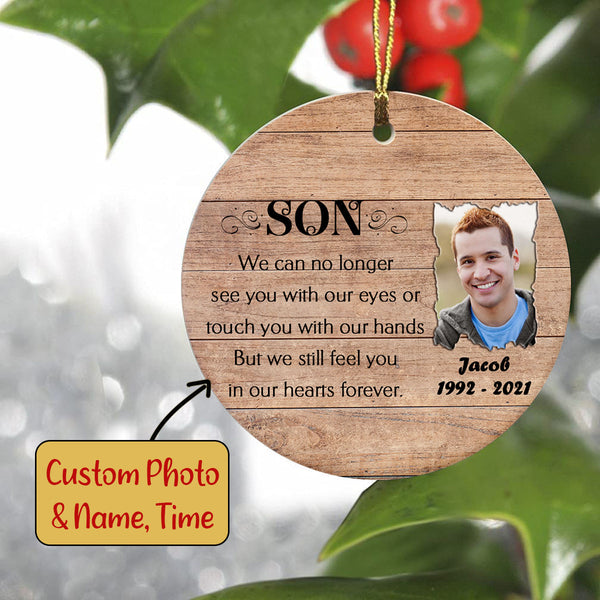Son Memorial Ornament - Angel Son, Christmas in Heaven, Son Remembrance Home Decor, Memorial Gift for Loss of Son in Memory, Child Loss| NOM86