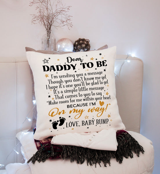 Dear Daddy to Be Pillow (Insert Included) First Father's Day Gift for New Dad from The Bump 1-side Print NPL95