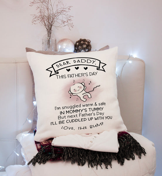 Cute Dad to Be Pillow (Insert Included) First Father's Day Gift for New Dad 1-side Print| NPL94