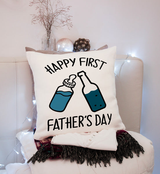 Happy First Fathers Day Cute Pillow (Insert Included) New Dad Gift, Dad to Be 1-side Print Case| NPL92