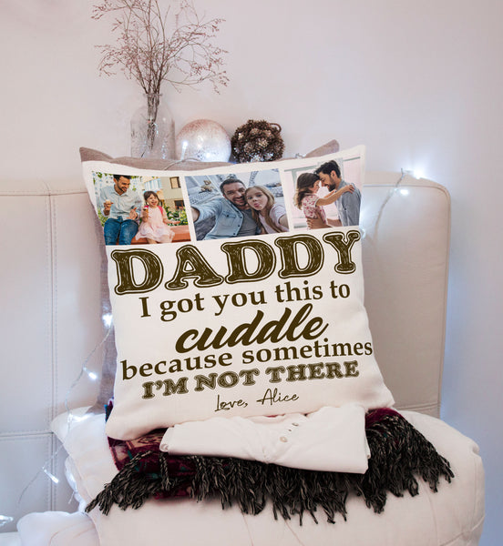 Daddy Personalized Pillow (Insert Included) Custom Photo Collage Father's Day Gift 1-side Print Case| NPL42