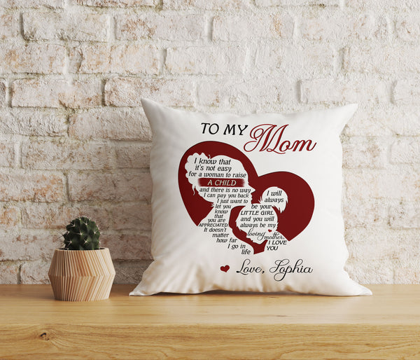 To My Mom Personalized Pillow, Mother's Day Gift from Daughter, Best Mom Ever Thoughtful Gift for Mom| NPL13