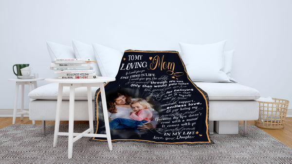 To My Loving Mom Personalized Blanket Custom Throw Mother's Day Gift for Mommy Gift Birthday Christmas| N2534