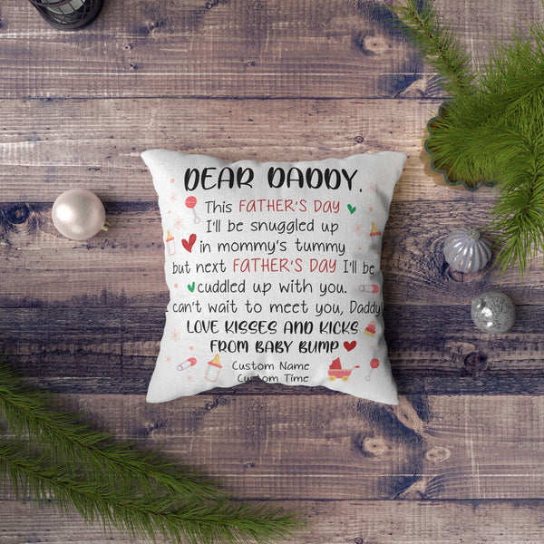 Personalized New Dad Pillow| First Father's Day Gift for Husband, Expecting Father, Dad To Be| JPL62