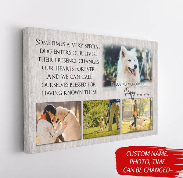 Personalized Dog Memorial Canvas| A Very Special Dog Enters Our Lives Canvas| Dog Memory Gift, Dog Passing Away Gifts, Sympathy Gift for Loss of Dog, Dog Owner - JCD785