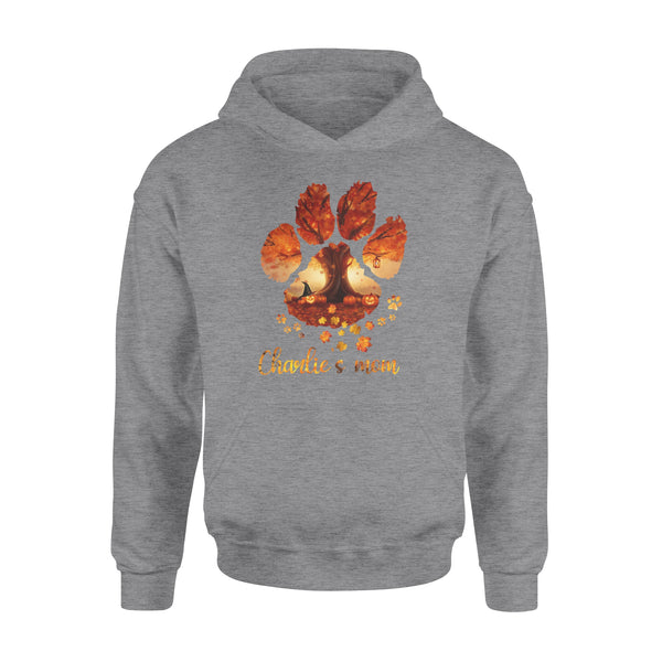 Custom dog's name dog paws mom autum halloween personalized gift - Standard Hoodie