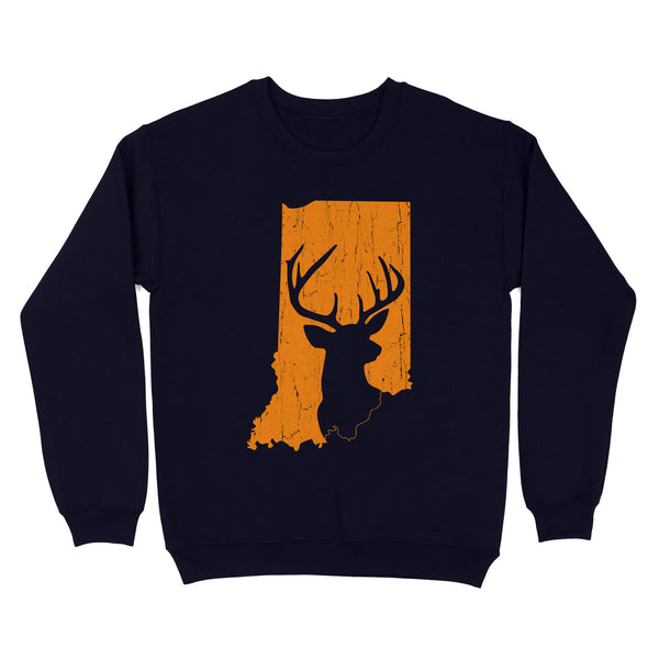 Bucks of Indiana deer hunting hunter orange, Indiana hunting, deer hunting shirt D03 NQS2920 Standard Crew Neck Sweatshirt
