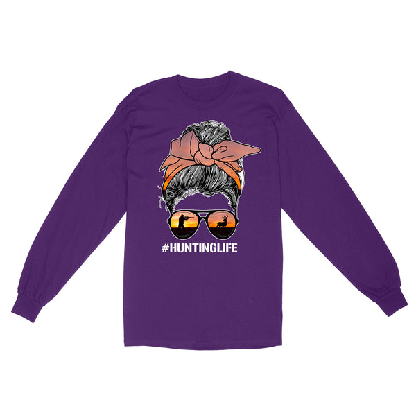 Christmas gift, hunting gift for hunter wife hunting life long sleeve TAD02