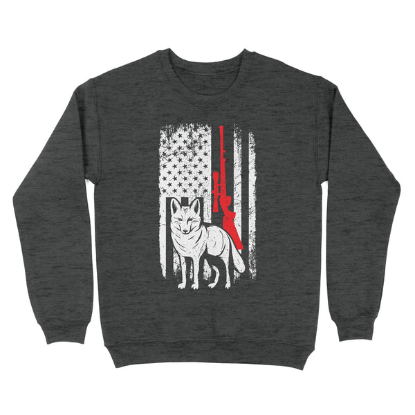 Coyote Hunting American Flag Shirts Predator Coyote Hunter Sweatshirt - FSD3053 D02
