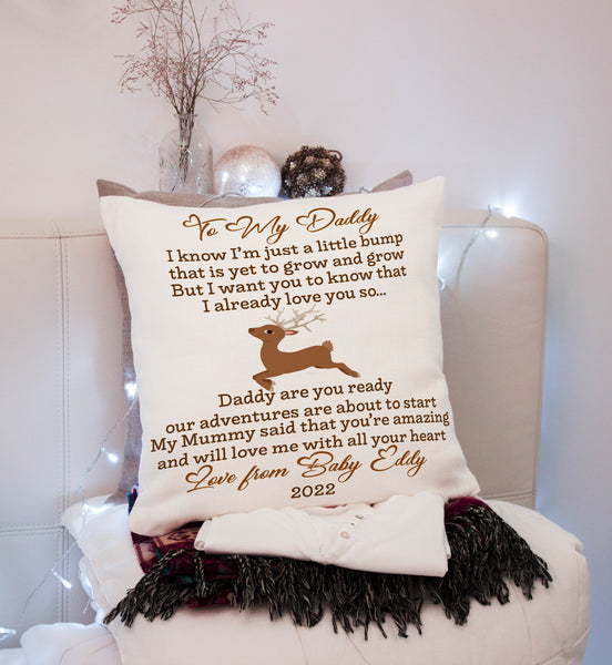 Personalized New Dad Pillow| Daddy Are You Ready| First Father's Day Gift, Dad To Be, 1st Time Dad| JPL66