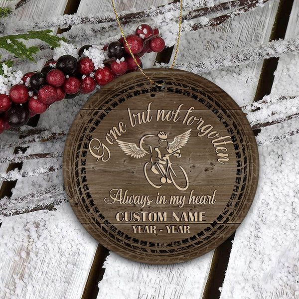 Gone but not forgotten cycling memorial Christmas ornament, mountain biker BMX cyclist ornament| ONT12