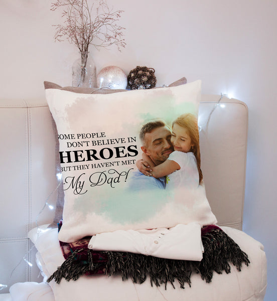Dad Personalized Pillow (Insert Included) My Dad My Hero Father's Day Gift for Daddy 1-side Print| NPL102