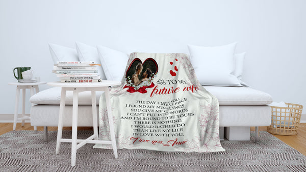 Custom Blanket with Pictures| To My Future  Wife Blanket| My Wife Blanket| Valentine’s  Day Gifts| Best Gift for Your Life Partner| To  My Wife Blanket| Valentines Blanket BP60 Myfihu