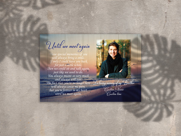 Loss of Brother Gift Memorial Personalized Picture Canvas| Sunset Sympathy Gift | Brother Remembrance| Memorial Gift| Bereavement Condolence Keepsake Grieving Gift| T806