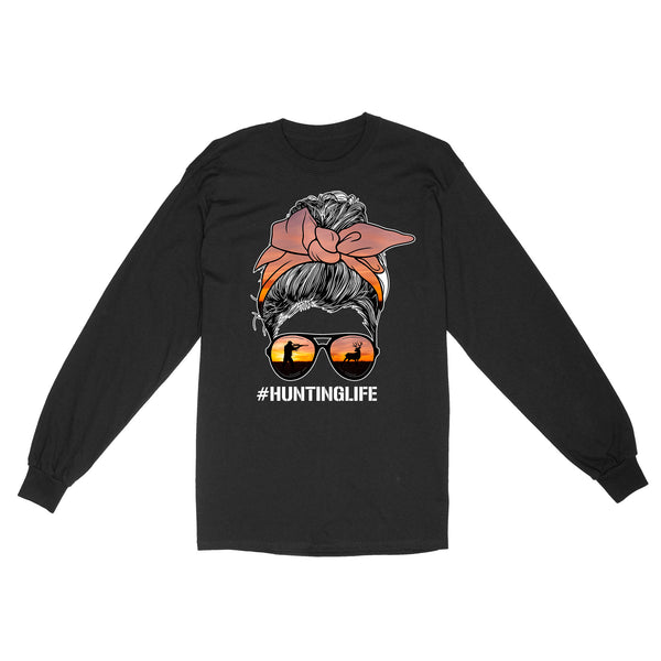 Christmas gift, hunting gift for hunter wife hunting life long sleeve TAD02