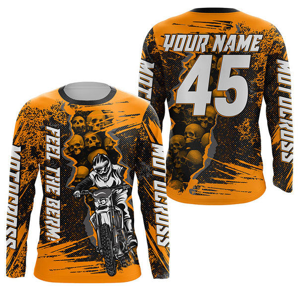 Feel The Berm Custom Motocross Jersey UPF30+ Kid Adult Dirt Bike Off-road Racing Long Sleeves NMS1235
