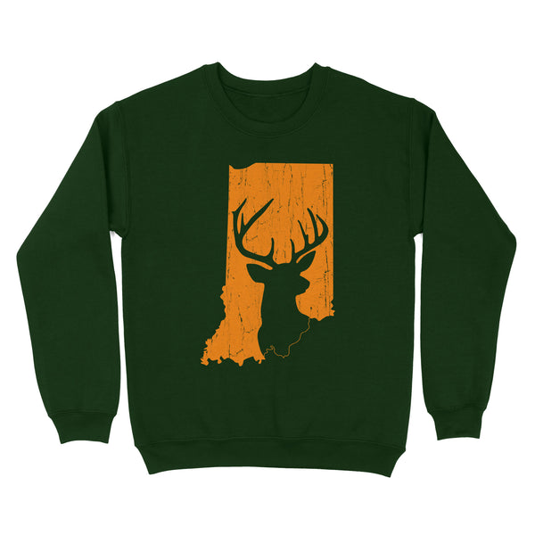 Bucks of Indiana deer hunting hunter orange, Indiana hunting, deer hunting shirt D03 NQS2920 Standard Crew Neck Sweatshirt