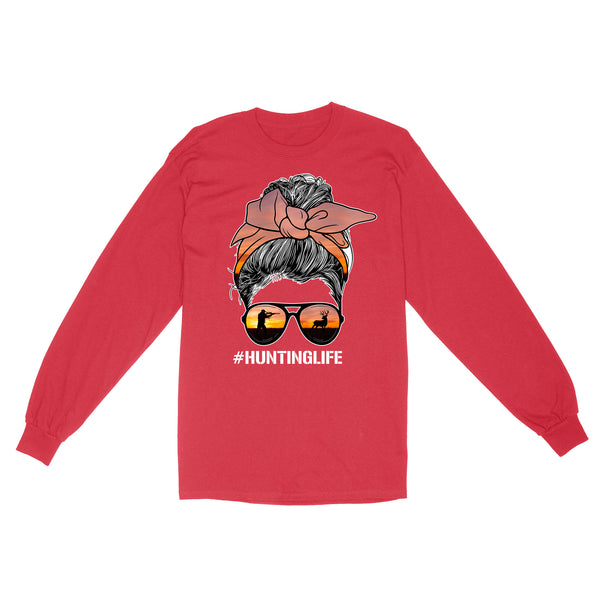 Christmas gift, hunting gift for hunter wife hunting life long sleeve TAD02
