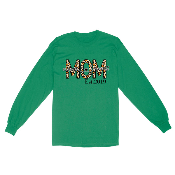 Custom kid name Mom Est shirt, Mother's day Shirt, Mother's Day Gift For Mom, Mother's Day Gift D05 NQS1594 - Standard Long Sleeve