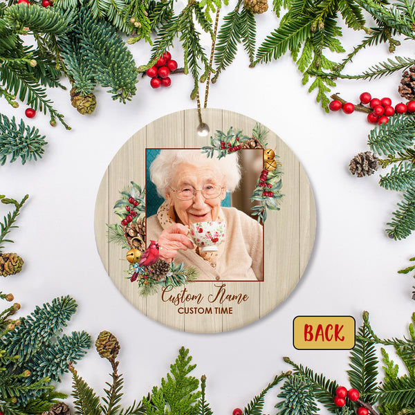 Memorial Ornament Personalized - Their Light Remains Ornament Customized 2 Sided Ornament Christmas Remembrance Ornament In Memory of Dad Mom Loved Keepsake Sympathy Gift - JOR78