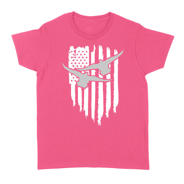Duck Hunting American Flag Clothes, Shirt for Hunting - Standard Women's T-shirt