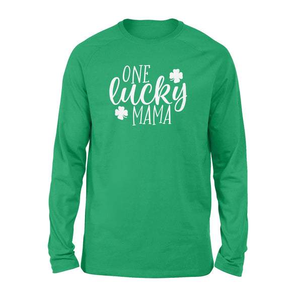 Women One Lucky Mama Letter Funny - Standard Long Sleeve