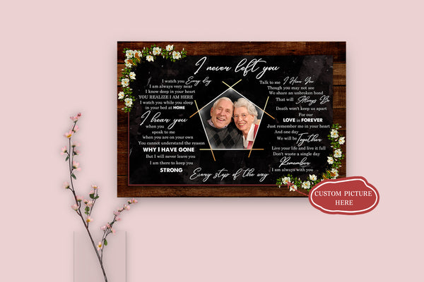 Personalized Canvas| I Never Left You Wall Art Decor| Memorial Canvas| Sympathy Gifts for Family, Home Decoration| Custom Canvas Ready to Hang| Gift for Mother's day, Father's day, Christmas & New Year| T37