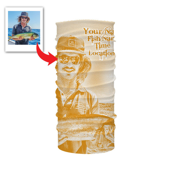 Fishing Shirt Custom Name, Image, Time, Location 3D UV protection Shirts UPF 30+ Fishing gift| Orange - TMTS050