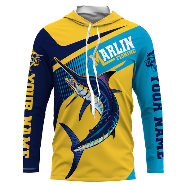 Marlin Fishing Custom Long Sleeve performance Fishing Shirts, Marlin Fishing jerseys HVFS004