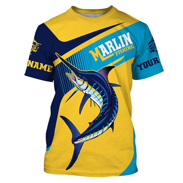 Marlin Fishing Custom Long Sleeve performance Fishing Shirts, Marlin Fishing jerseys HVFS004