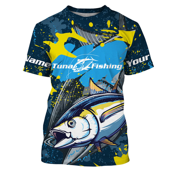Beautiful Yellowfin Tuna Fishing Shirt UPF 30+ Performance Clothing, Personalized Fishing Gifts HVFS007