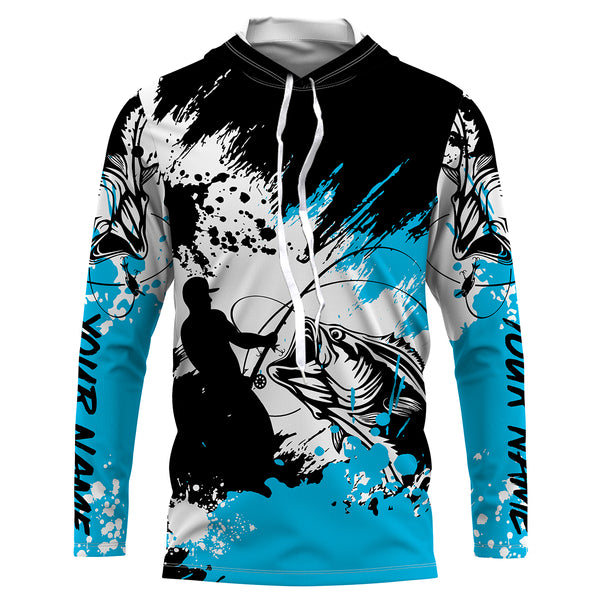 Bass Fishing Custom UV Long Sleeve performance Fishing Shirts, personalized Bass Fishing gifts - HVFS013