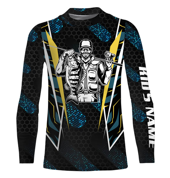 Vintage Fisherman Custom Name Long Sleeve Performance Fishing Sun Protection UV Shirts TTN86