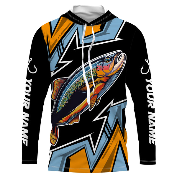 Personalized Rainbow Trout Fishing Jerseys, Custom Name Performance Long Sleeves  Shirt TTN81