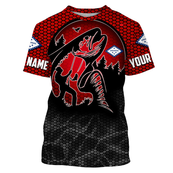 Custom Trout Fishing Shirts, Trout fly fishing in Arkansas Long sleeve Fishing Shirt IPHW3181