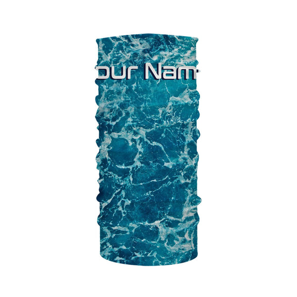 Custom Saltwater Long Sleeve performance Fishing Shirts for anglers | teal blue  Sea wave camo Fishing jerseys - IPHW1328