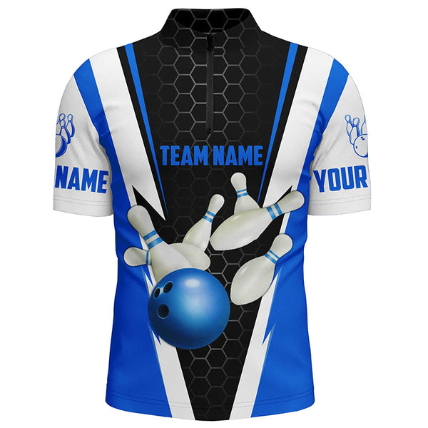 Bowling Shirts For Men Custom Name And Team Name Strike Bowling Ball And Pins, Team Bowling Shirts IPHW4594