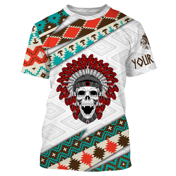 Custom Skull Native American Pattern 3D Shirt - Indigenous Americans Culture Clothing Personalized Gifts - IPHW1741
