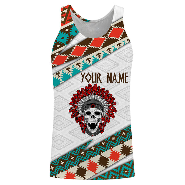 Custom Skull Native American Pattern 3D Shirt - Indigenous Americans Culture Clothing Personalized Gifts - IPHW1741